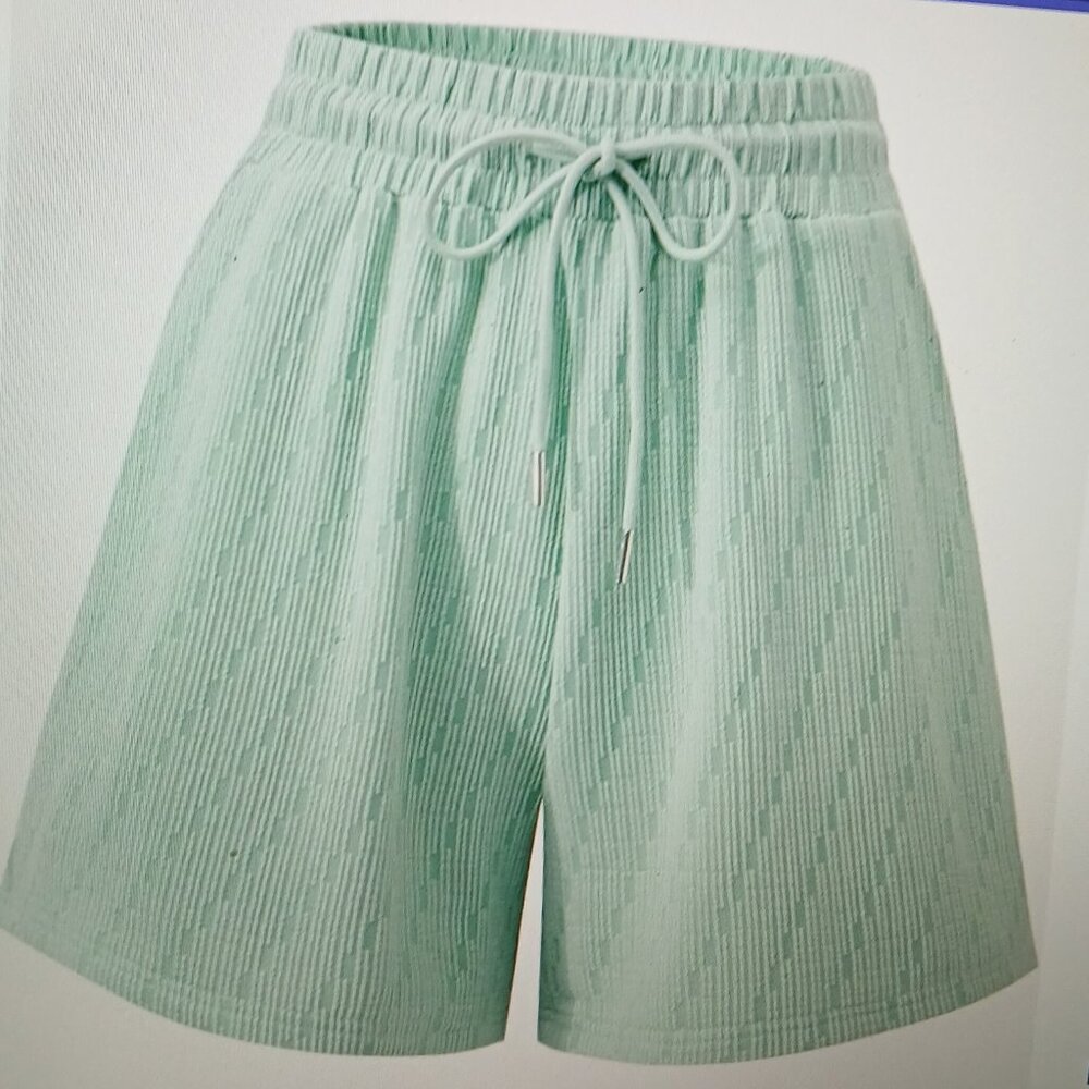 Women's Light Green Wide Leg Shorts NWT   SZ  Large